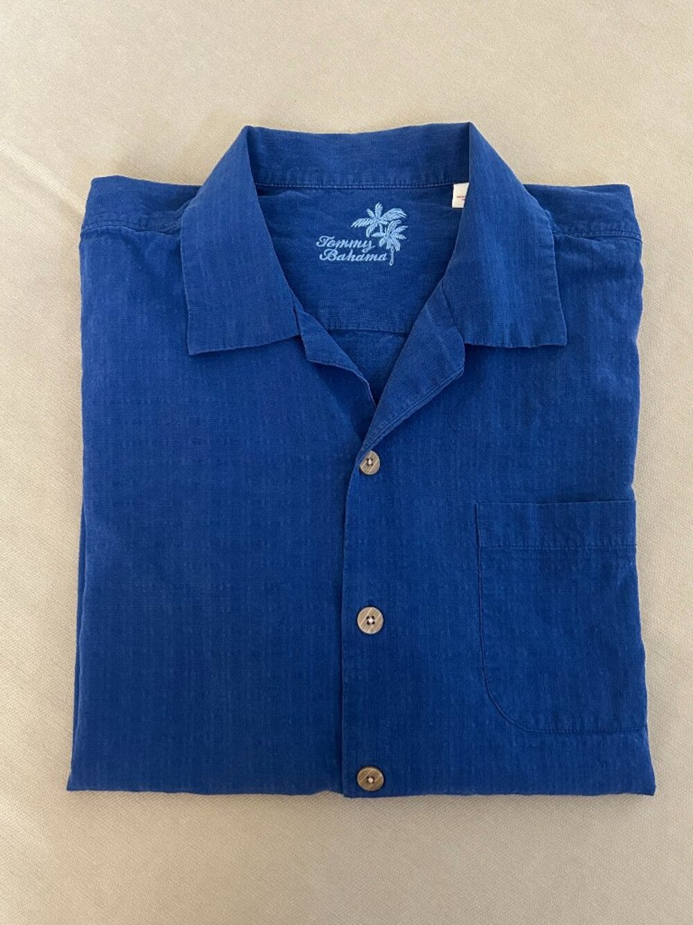 Tommy Bahama Royal Blue Silk Camp Shirt - Short Sleeve Size L/G